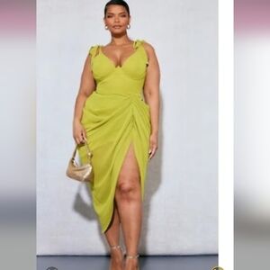 Plus Size Underwire -Draped Mini Dress